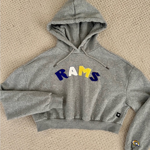 The Wild Collective Tops - LA RAMS Cropped Pullover Hoodie